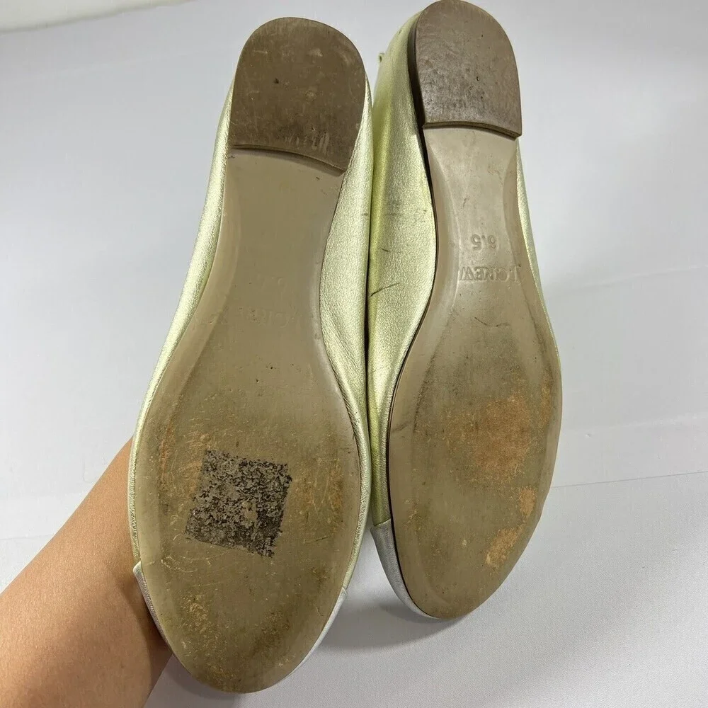 J.Crew Fabriccupper 36019 Flat Shoes Gold Silver  Metallic‎ Women’s size 6.5